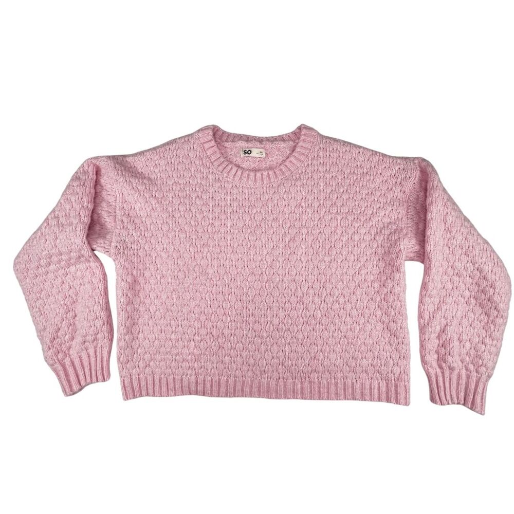 SO Sweater XXL Pink Casual Cropped Pullover Long Sleeve Soft Cozy Knit Sweater